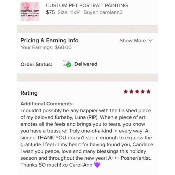 CUSTOM FRAMED PET PORTRAIT PAINTING - Picture 7 of 7